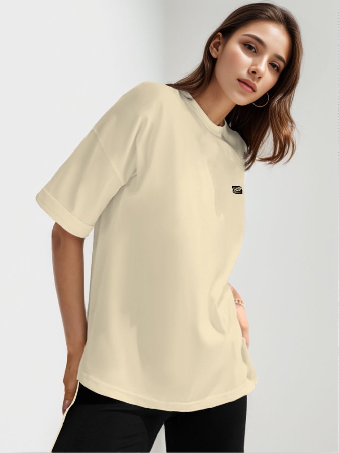 Cream Short Sleeve Graphic Print Tshirt