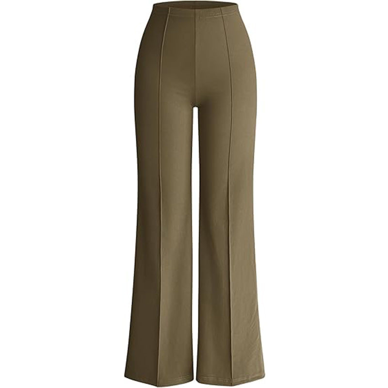 Olive Flared Solid Pant