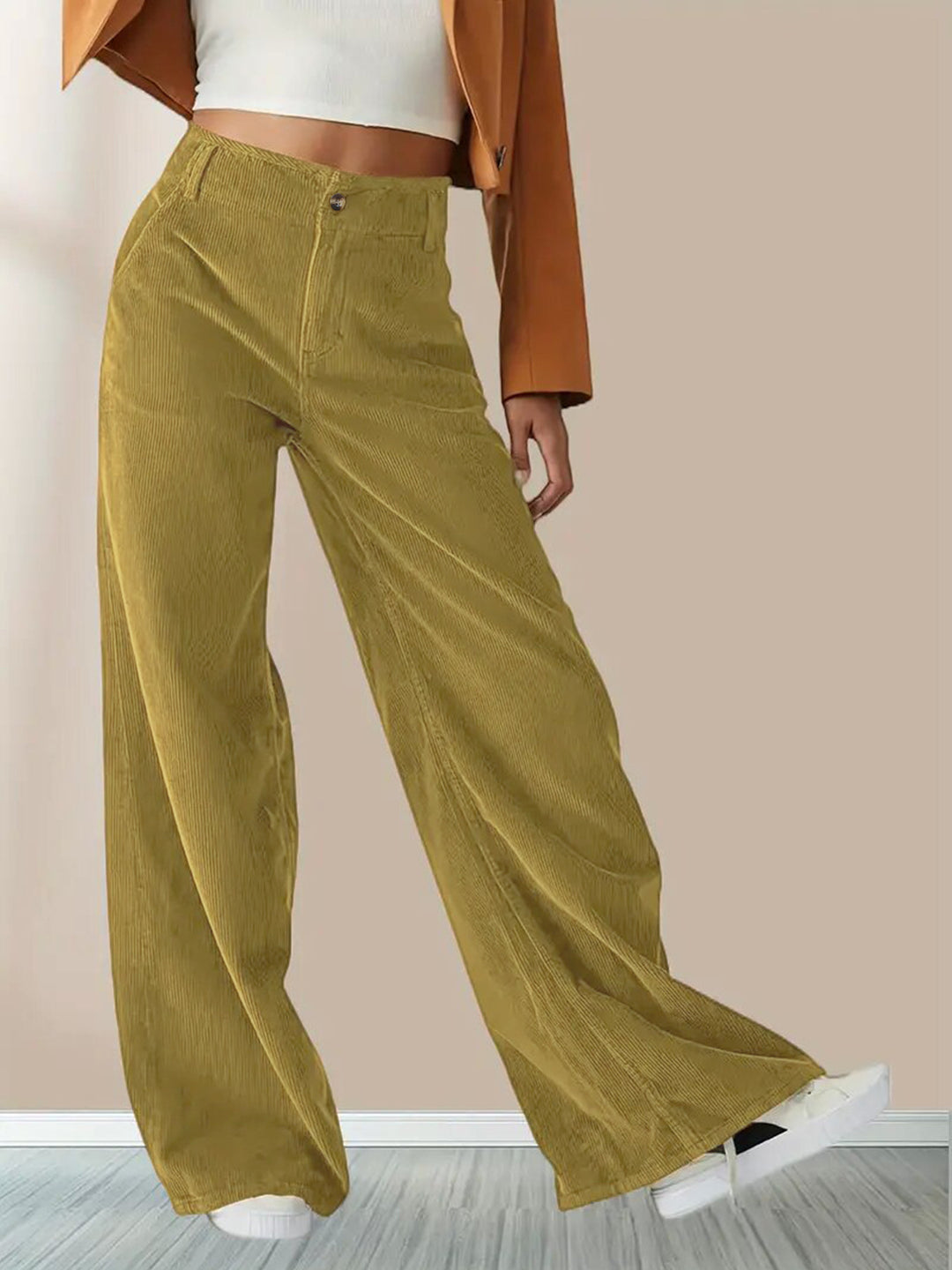 Yellow Straight Leg Trouser
