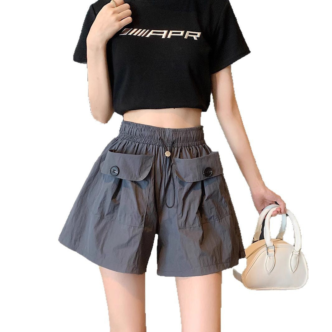 Grey Front Pocket Shorts