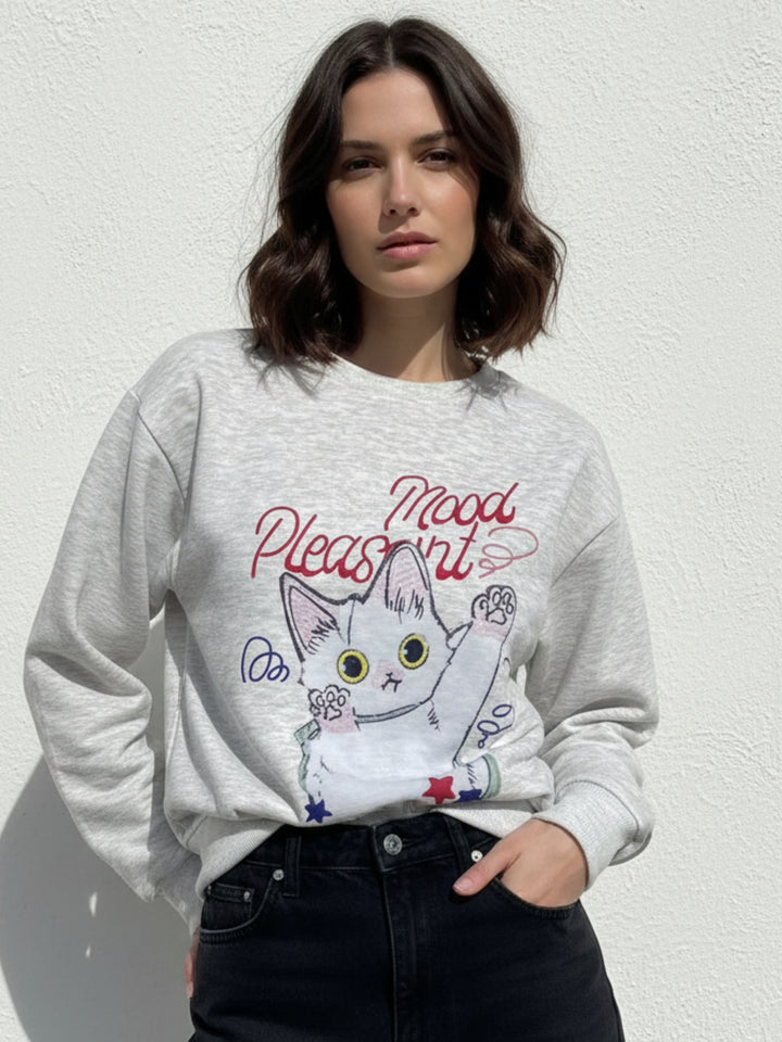 Grey Character Graphic Sweatshirt