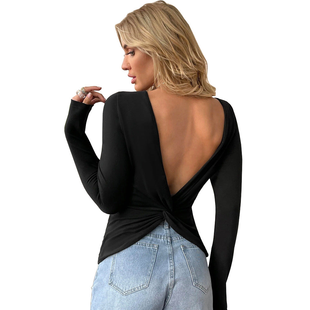 Black Full Sleeve Back Detail Top