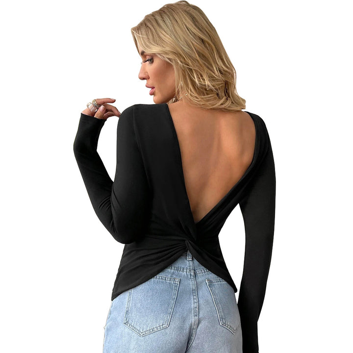 Black Full Sleeve Back Detail Top