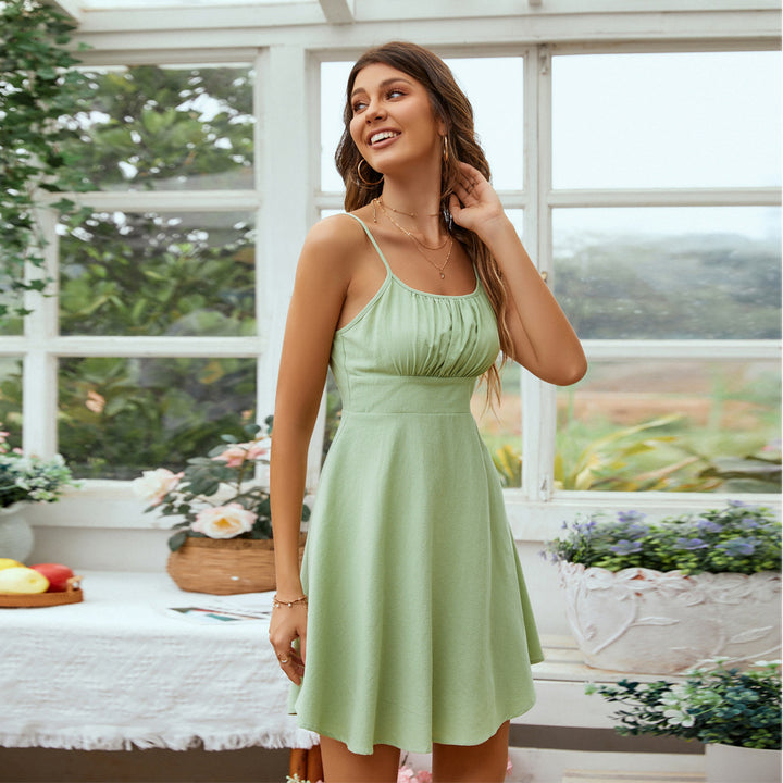 Green Strappy Skater Dress