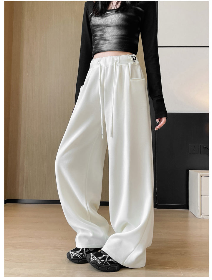 White High Waist Drawstring Pant