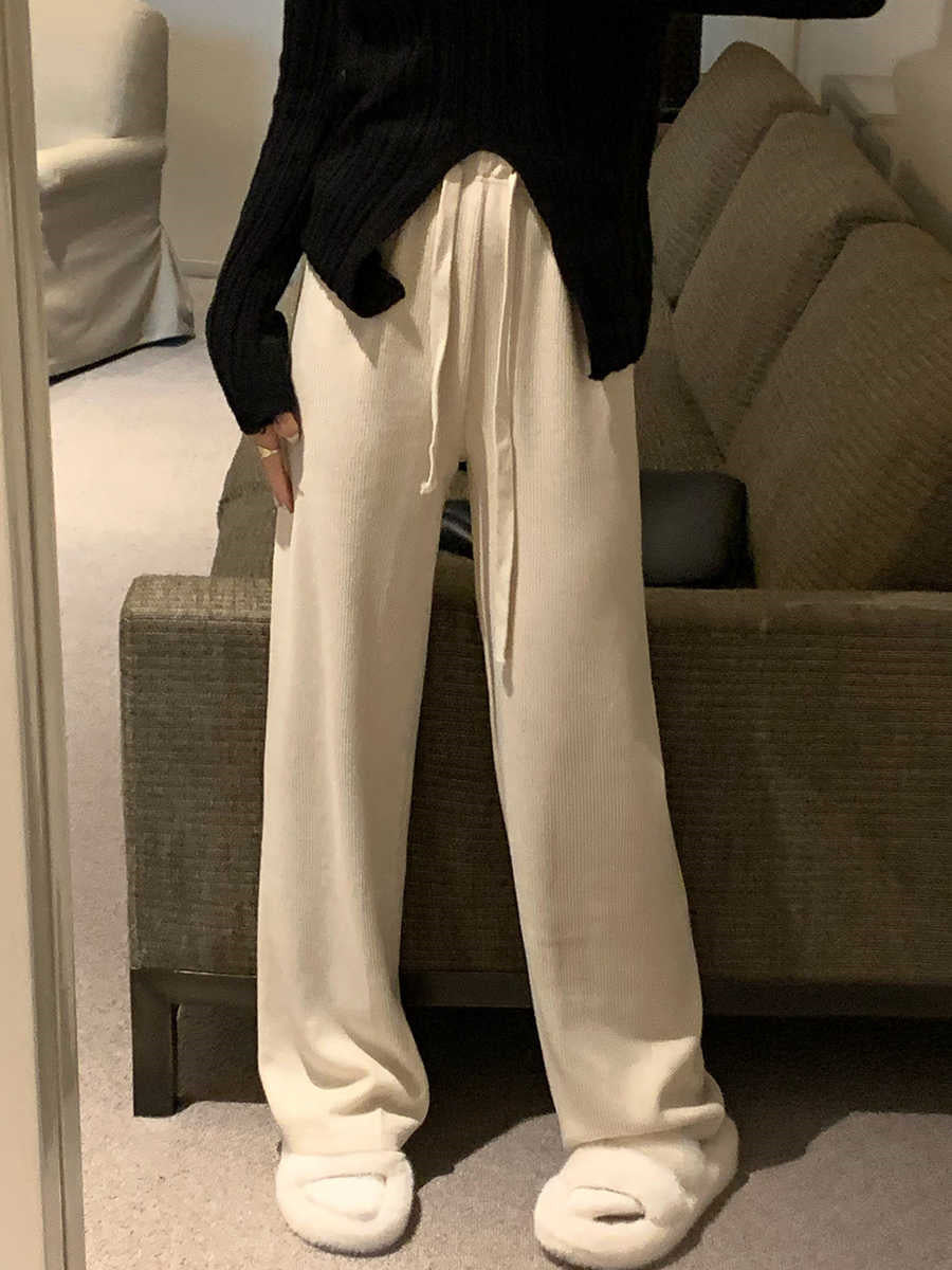 White Soft Solid Pants