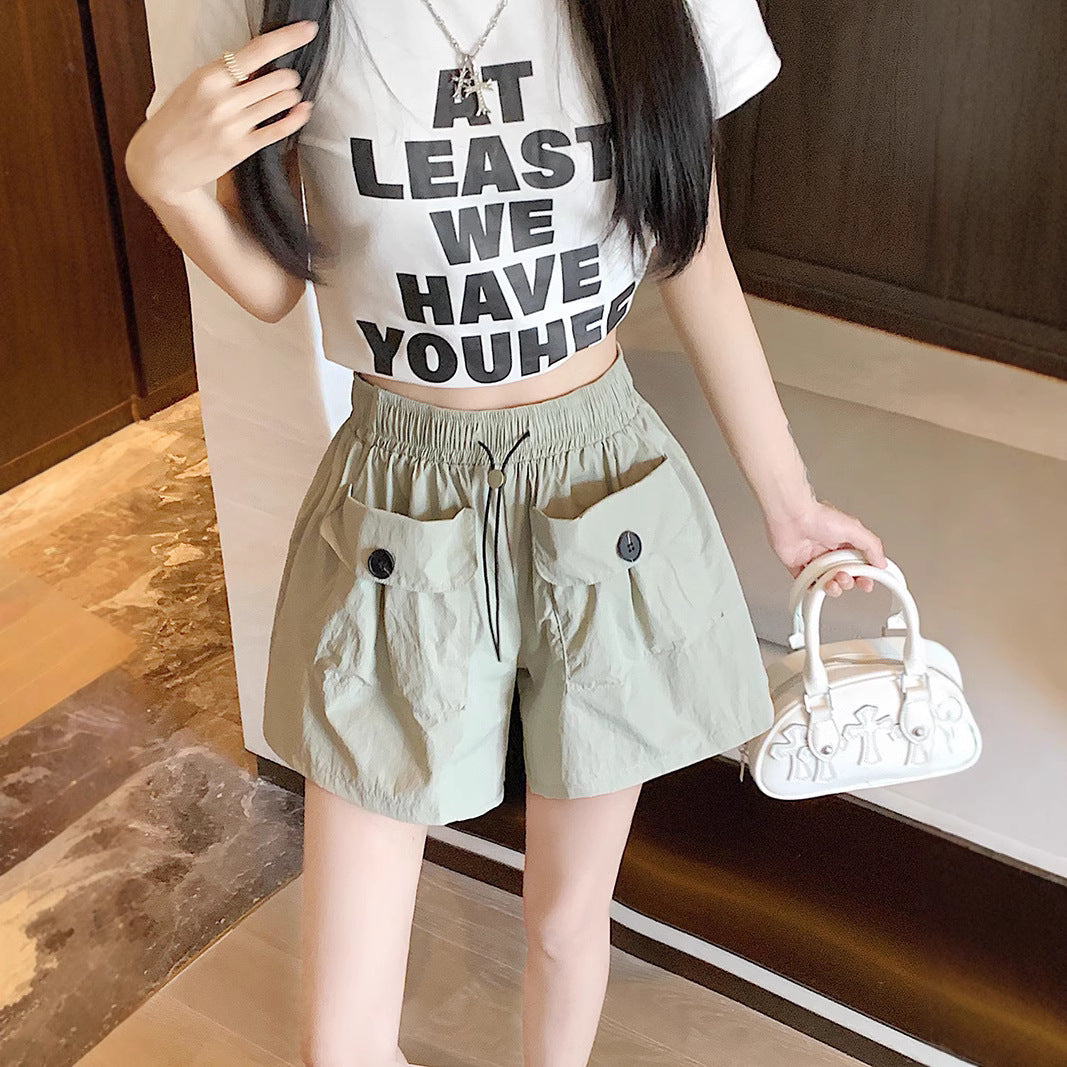 Olive Front Pocket Shorts