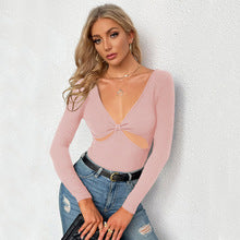 Pink Full Sleeve Front Cut-Out Detail Top