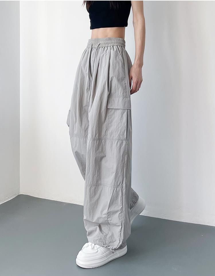 Grey Pin Tucked Baggy Joggers