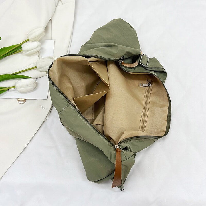 Green Solid Shopper Hobo Bag