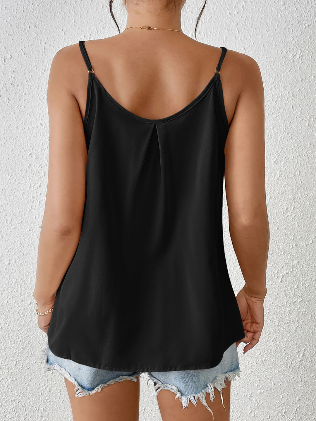 Black Flouncy Strappy Top