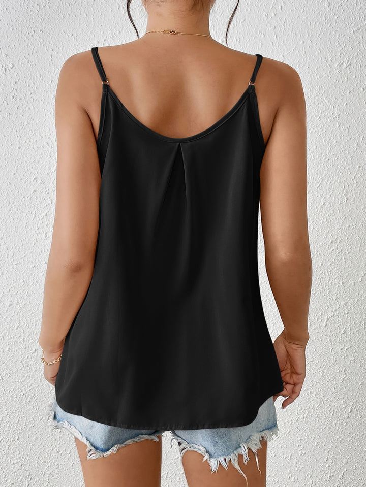 Black Flouncy Strappy Top