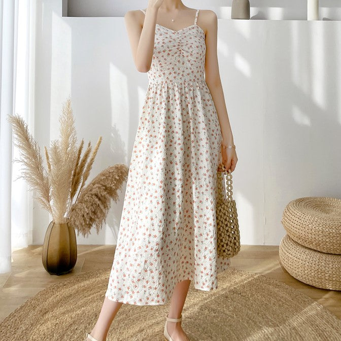 Multi Bust Ruched Slip A-Line Dress