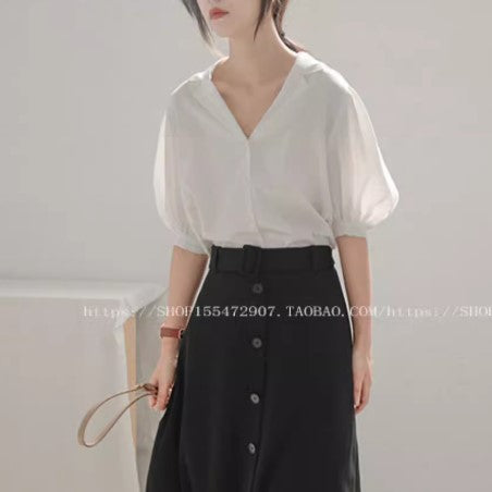 White Puff Sleeved Shirt