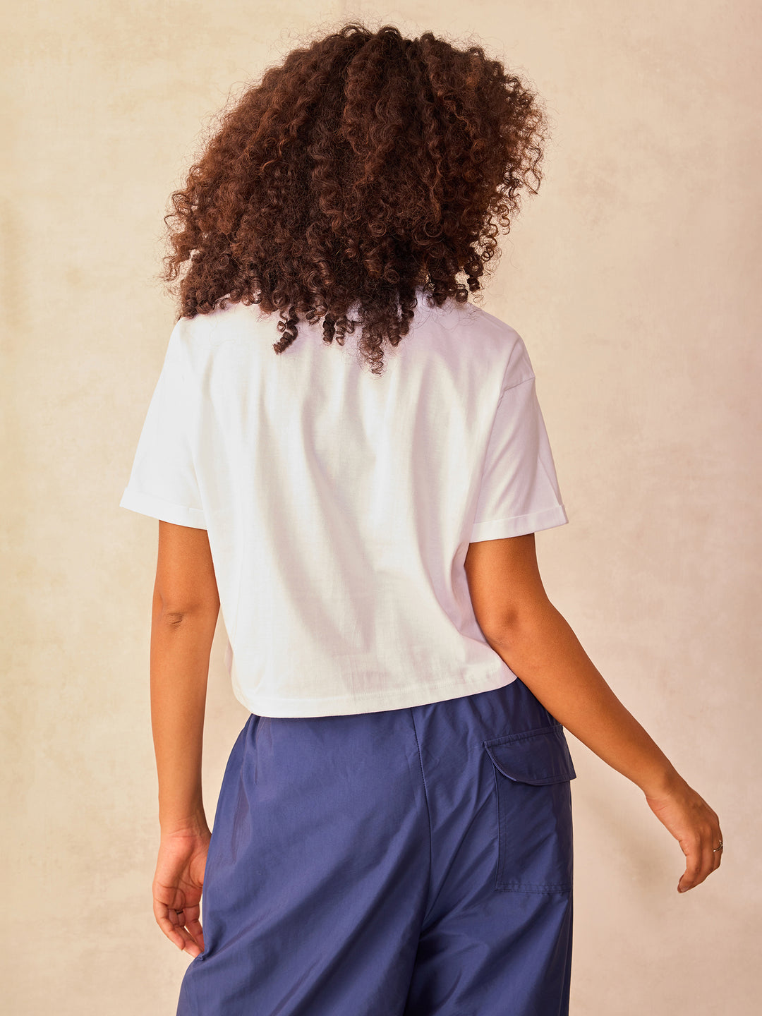 White Cropped Boxy T-Shirt With Graphic