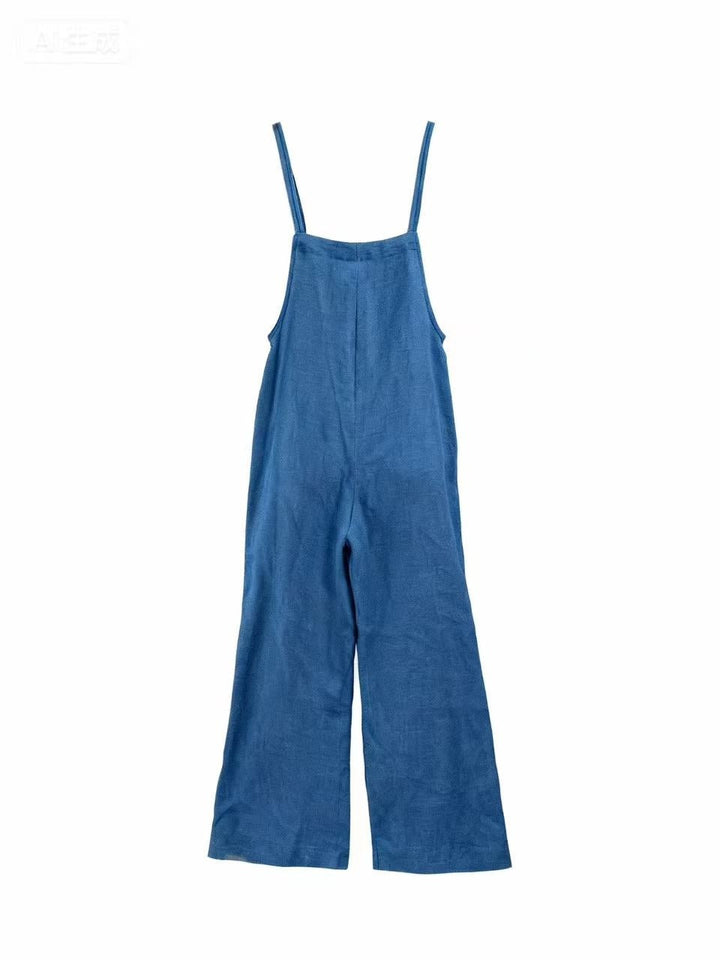 Blue Double Spaghetti Strap Jumpsuits