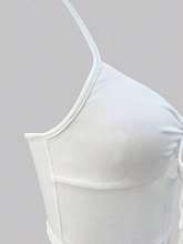 White Double Cut Out Tie Up Camisole
