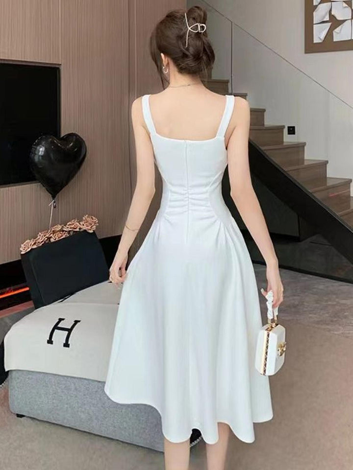 White Square Necked Dress