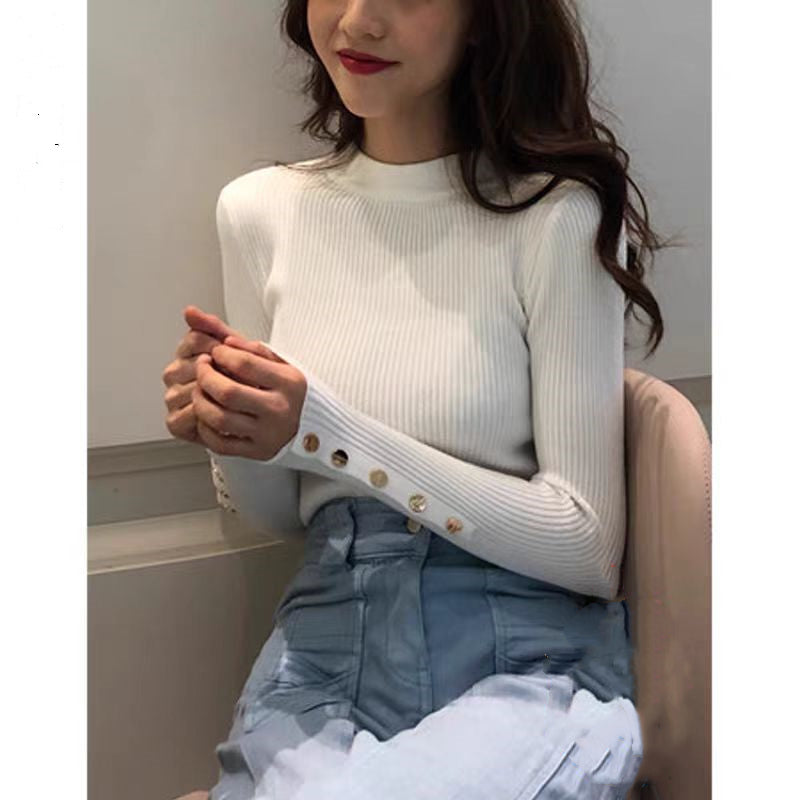 White Colour High Neck Top