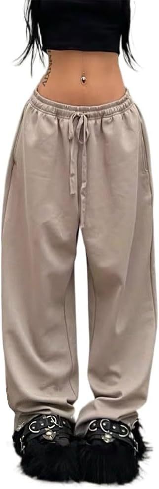 Khaki Baggy Fit Drawstring Joggers