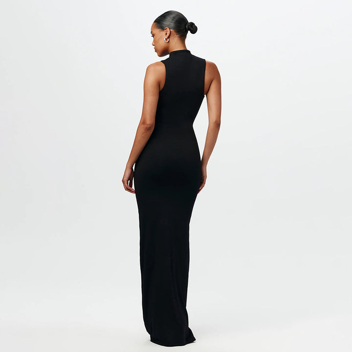 Black High Neck Sleeveless Dress