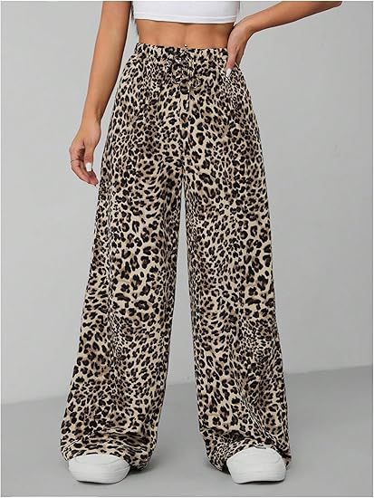Cream Baggy Fit Animal Printed Joggers