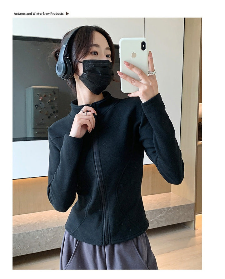 Black Full Sleeve Front Zip Jacket