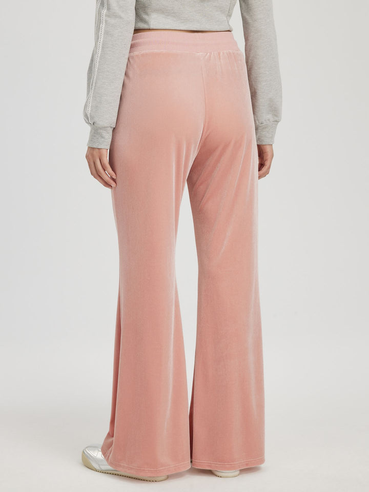 Pink Plush Fabric Flare Jogger