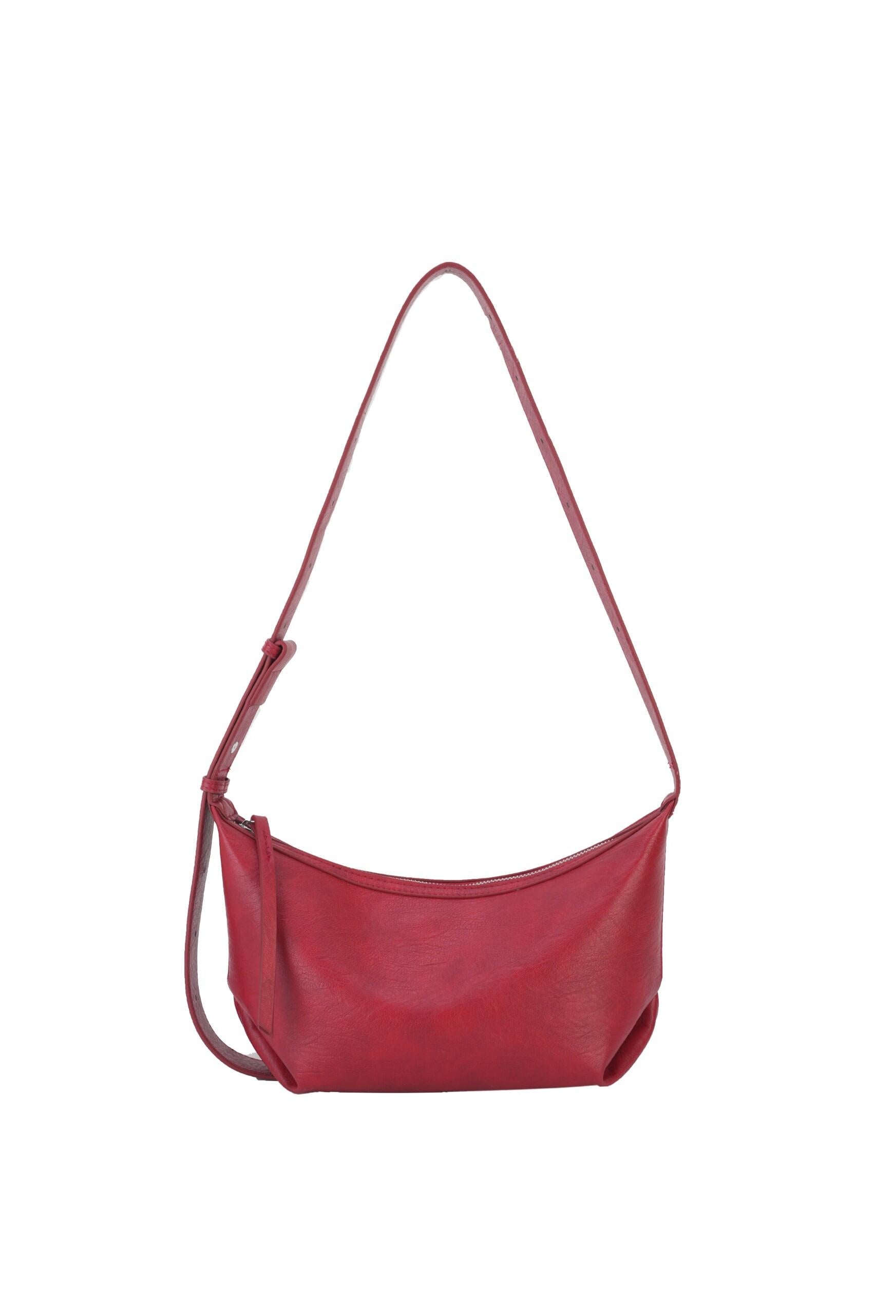 Red Solid Hobo Bag