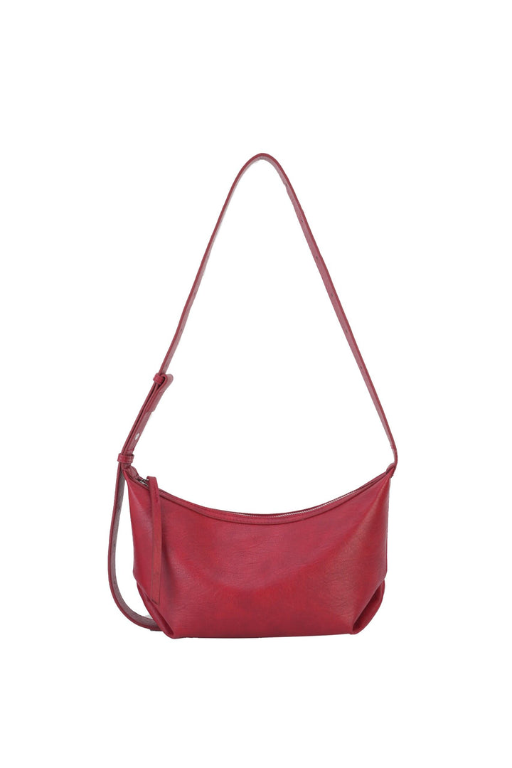 Red Solid Hobo Bag