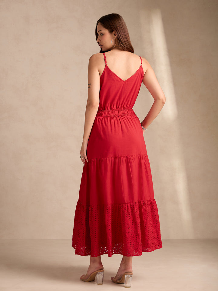 Red Strappy Schifley Maxi Dress