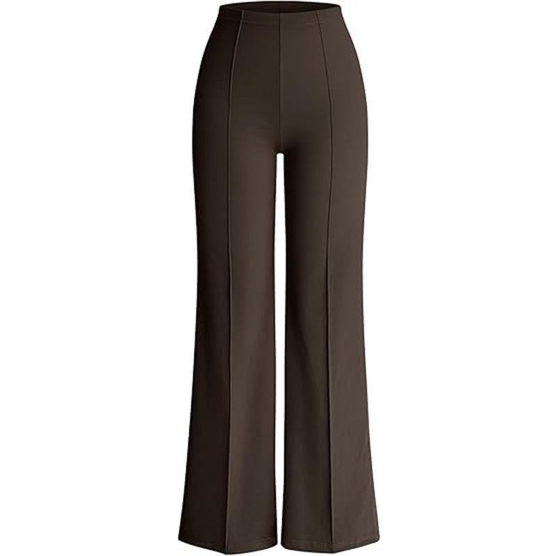 Brown Flared Solid Pant