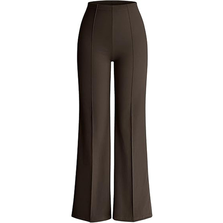 Brown Flared Solid Pant