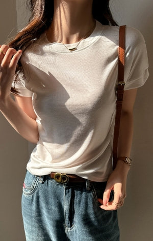 White Crew Neck Relaxed Fit T-Shirt