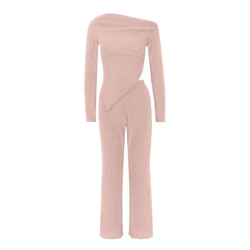 Pink Off-Shoulder Top And Pant Co-Ord Set