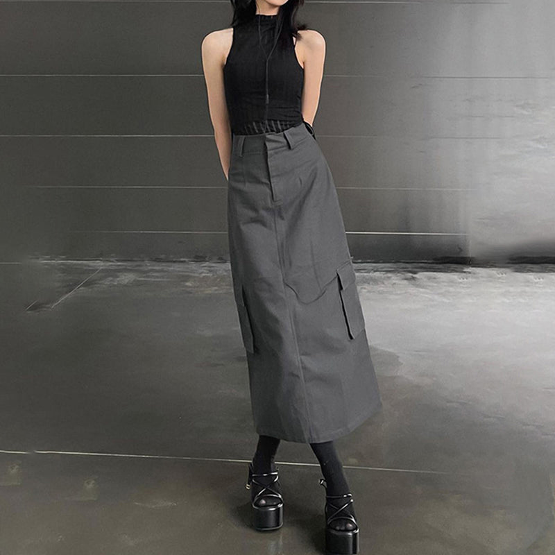Grey A-Line  Skirt