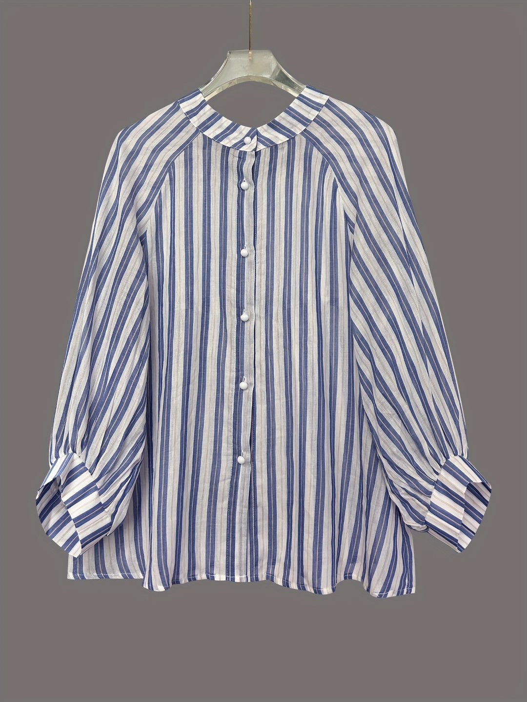Blue Bishop Sleeve Striped Top