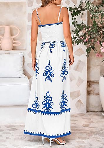 White Strappy Contrast Coloured Printed Dress
