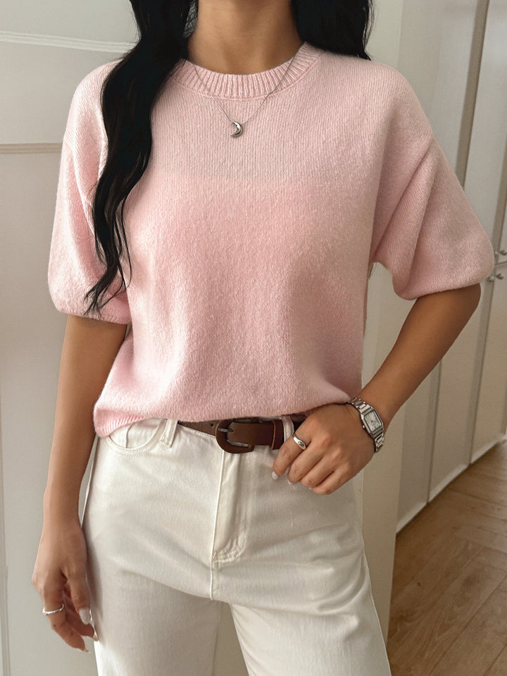 Pink Solid Casual Pull Over