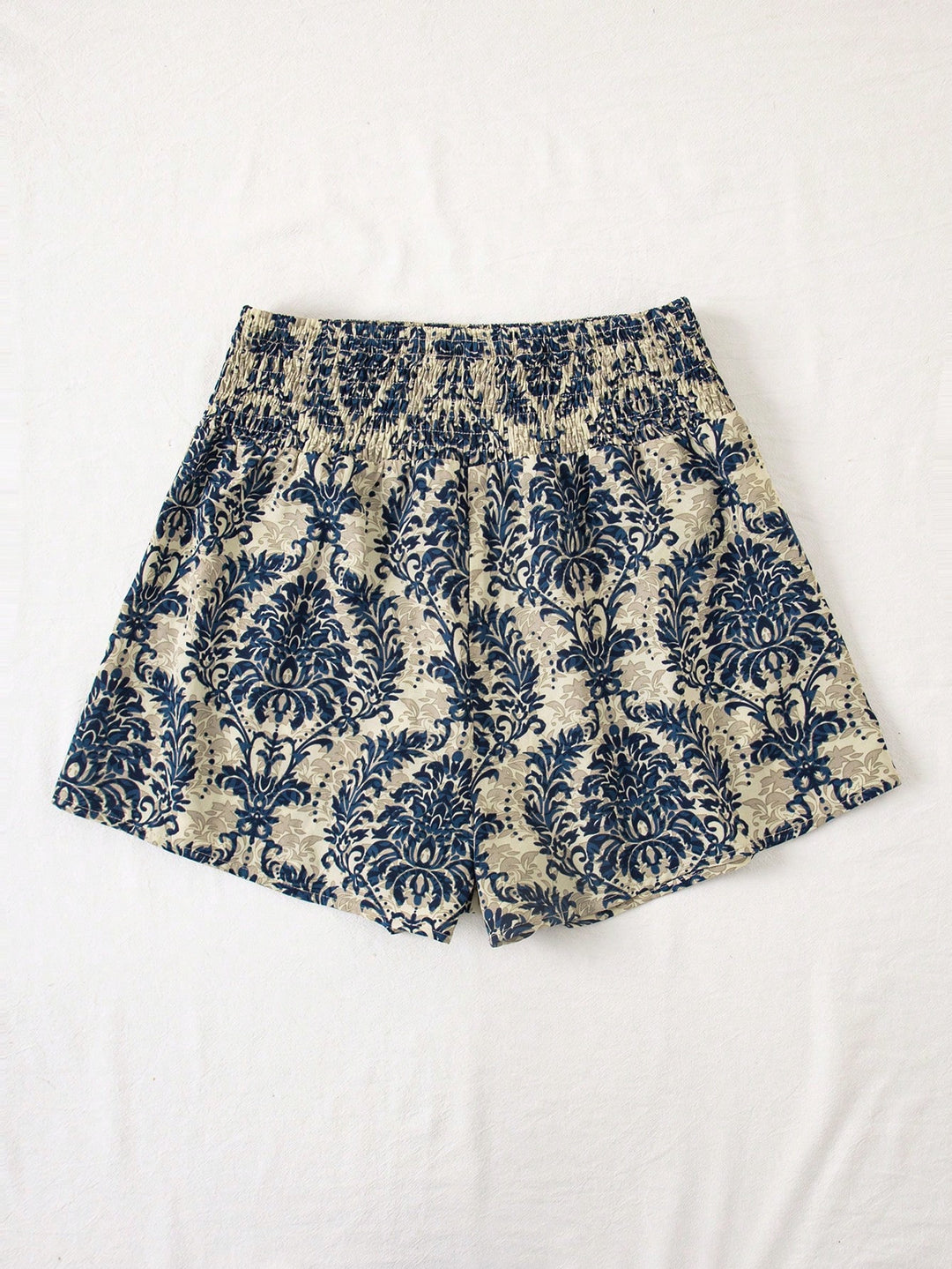 Blue Abstract Printed Regular Shorts