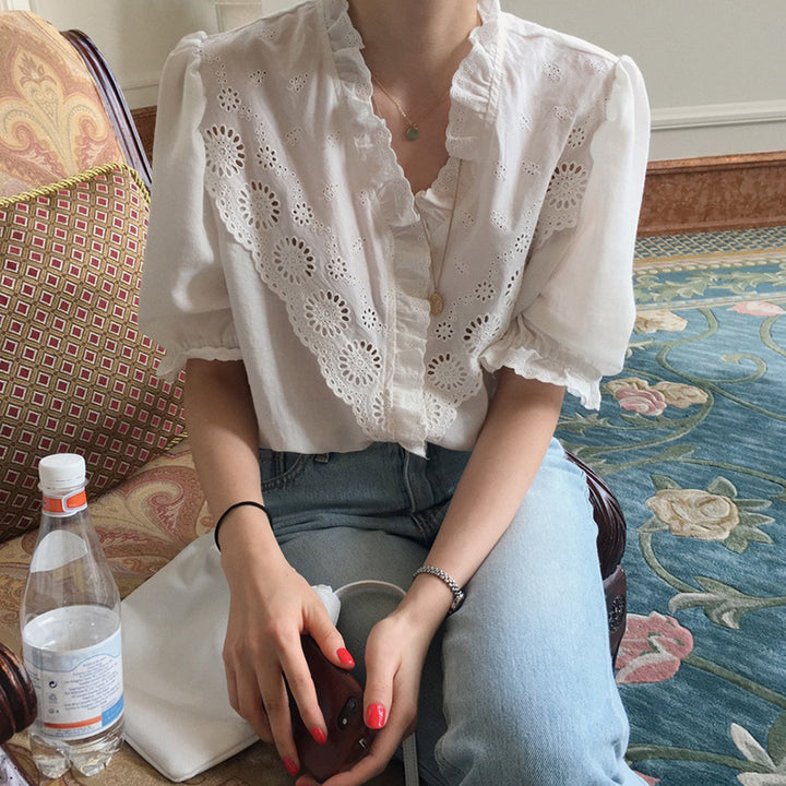 White Schiffly Solid Top