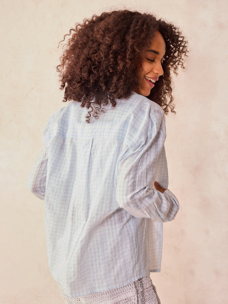 【SATIIIZ】Drew Basic Checkered Shirt Henden Oversized Fit Checkered Shirt - satiiiz