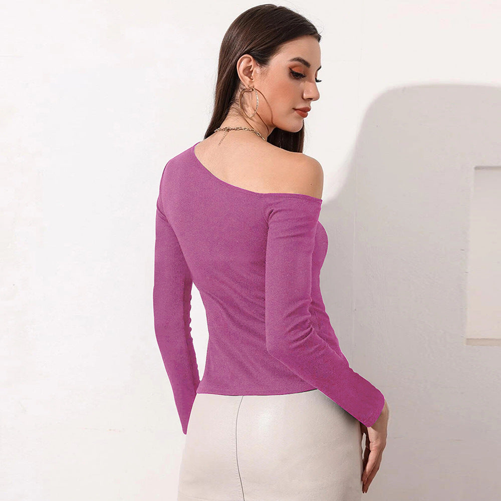 Pink Off-Shoulder Cut Out Sleeve Top