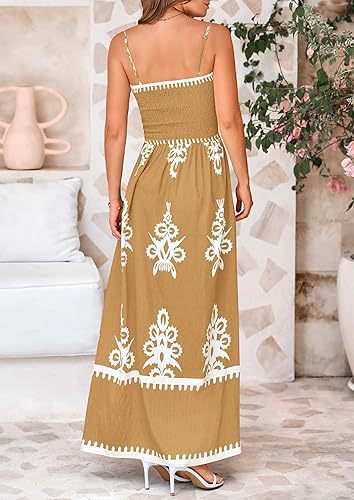 Mustard Strappy Contrast Coloured Printed Dress