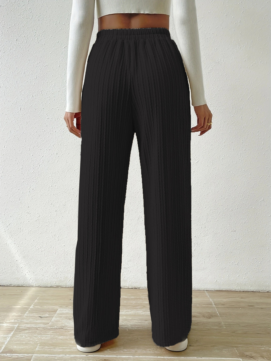 Black Regular Fit Drawstring Joggers