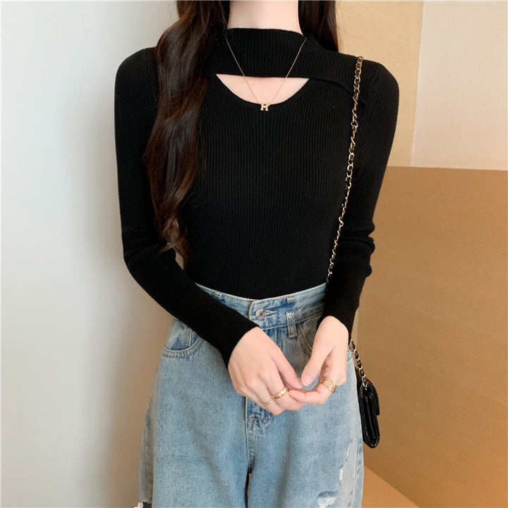 Black Cut Out Flat Knit Top