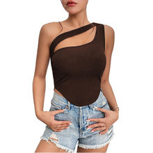 Brown One Off-Shoulder Cut-Out Top