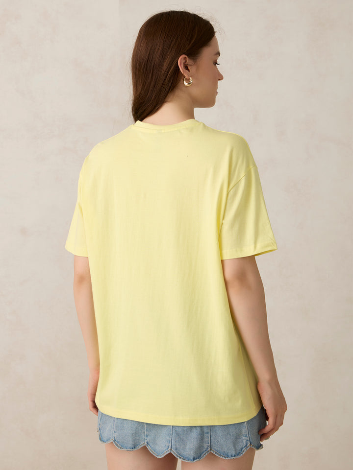 Yellow Graphic Oversized T-Shirt