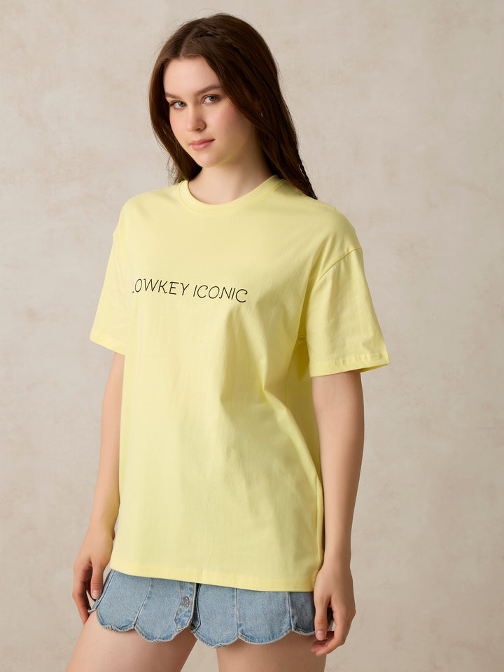 Yellow Graphic Oversized T-Shirt
