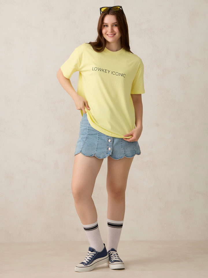 Yellow Graphic Oversized T-Shirt